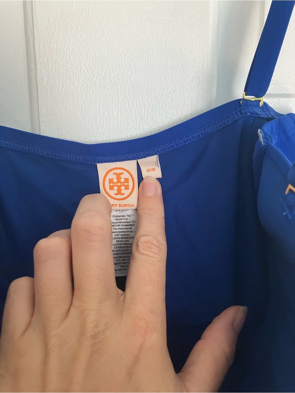 Tory Burch Cobalt Blue One-Piece Swimsuit with Molded Cups